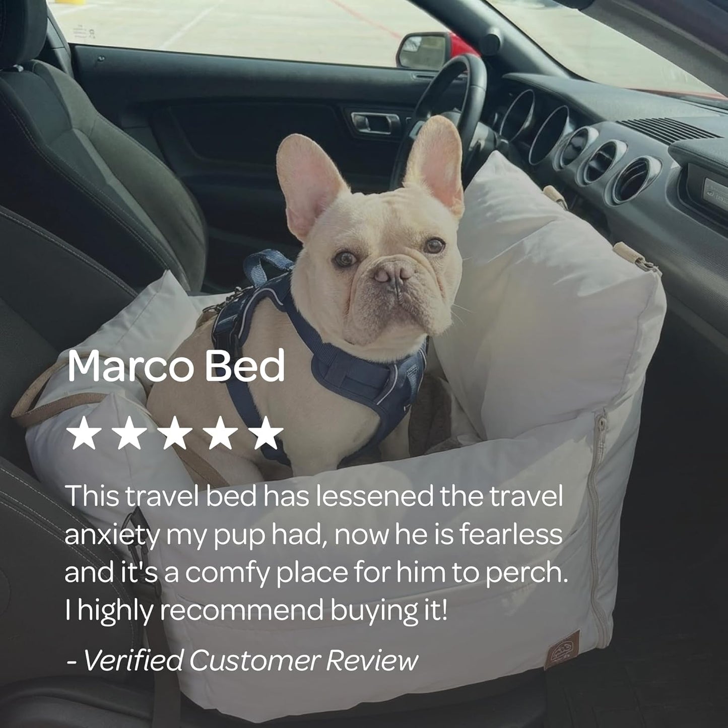 Marco Luxury Travel Pet Bed & Car Seat | Waterproof Faux Fur Comfort for Small-Medium Dogs