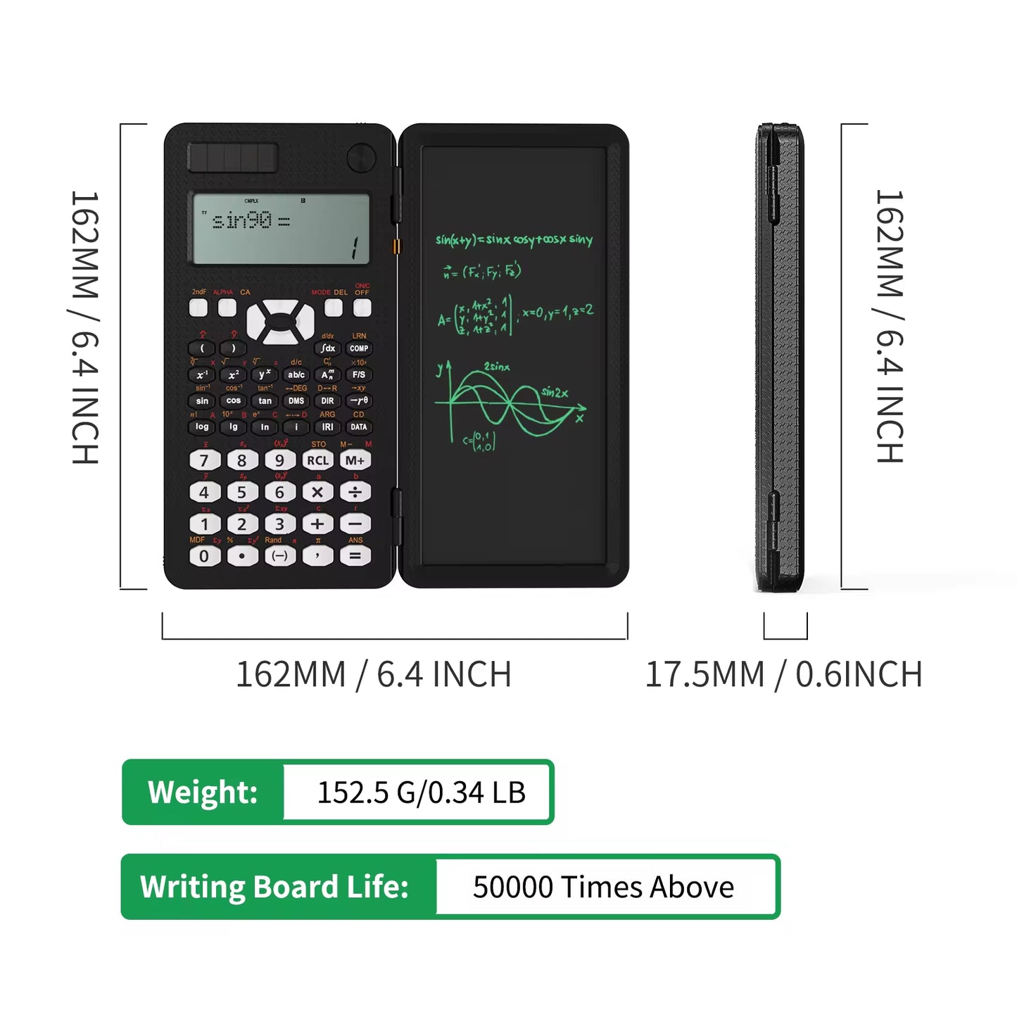 Precision Scientific Calculator with Integrated LCD Writing Tablet