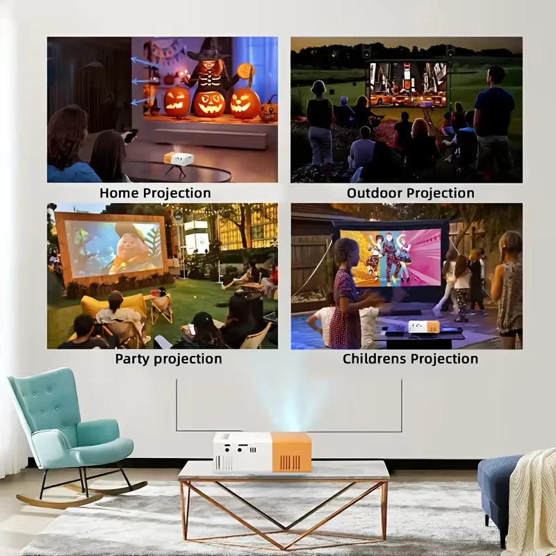 Mini Portable Smart Projector – Native 1080P Home Theater with WiFi, Bluetooth & Phone Mirroring