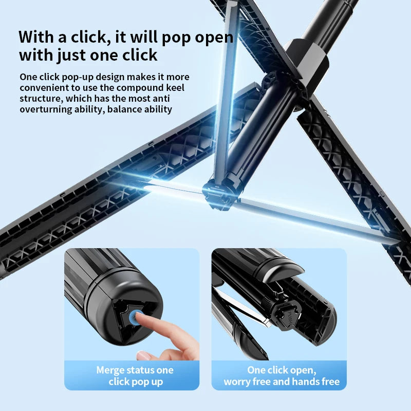 360° AI Auto-Tracking Gimbal | Foldable Smart Selfie Stick & Tripod with Motion Sensing