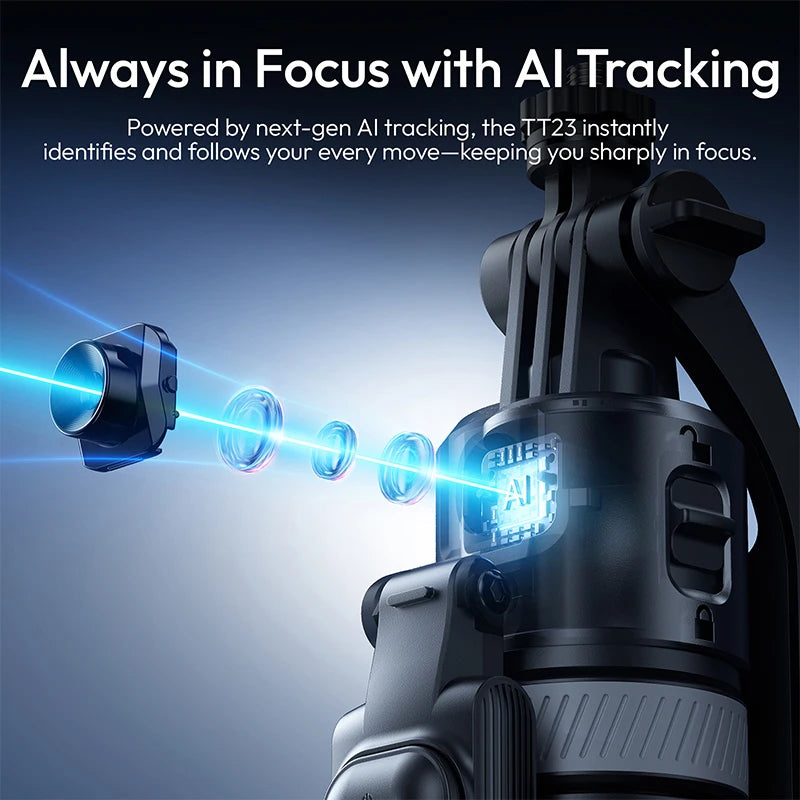 TT23M Pro Gesture-Controlled AI Tripod | 360° Face-Tracking Stand for Vlogging & Streaming