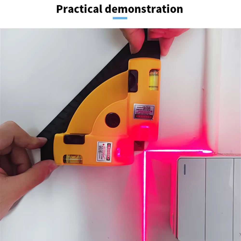 90° Right-Angle Infrared Laser Level | Professional Square Line Projector for Tiling & Layout