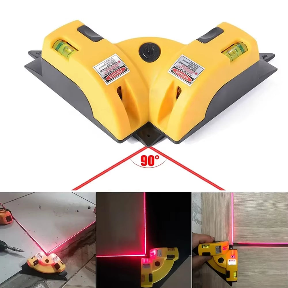 90° Right-Angle Infrared Laser Level | Professional Square Line Projector for Tiling & Layout