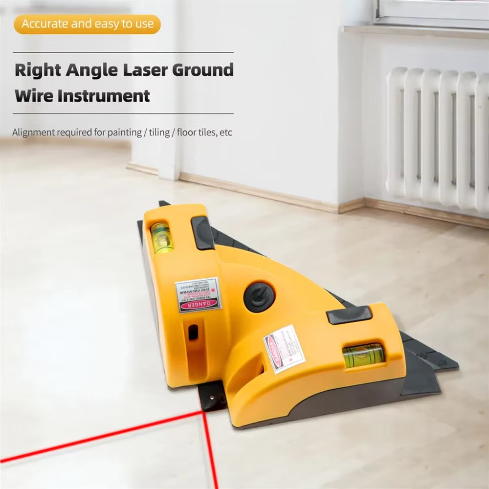 90° Right-Angle Infrared Laser Level | Professional Square Line Projector for Tiling & Layout