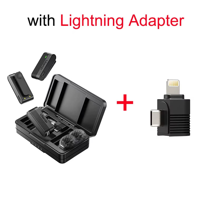 A100 Pro Wireless Lavalier Microphone | Dual-Channel Recording with Portable Charging Case
