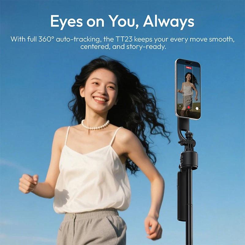 TT23M Pro Gesture-Controlled AI Tripod | 360° Face-Tracking Stand for Vlogging & Streaming
