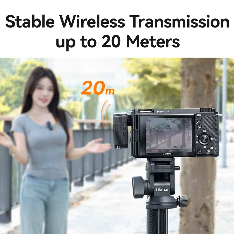 A100 Pro Wireless Lavalier Microphone | Dual-Channel Recording with Portable Charging Case