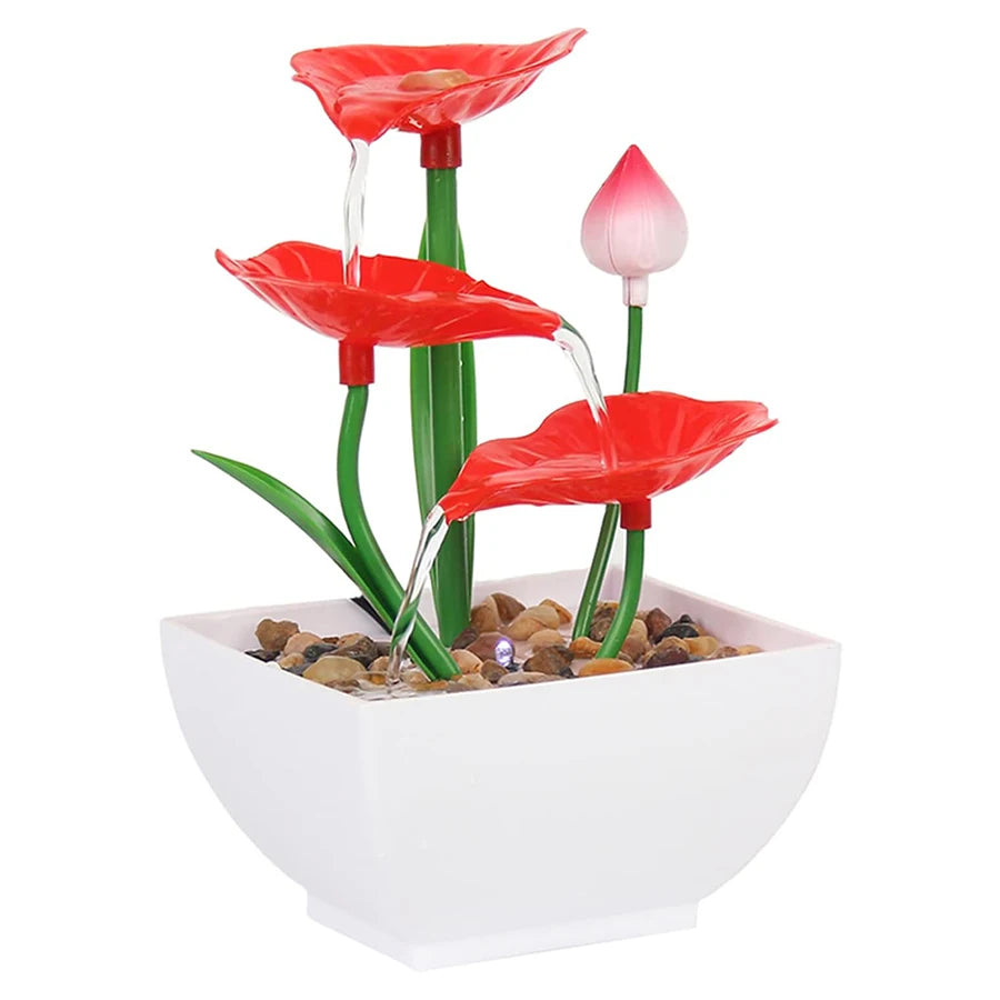 Miniature Zen Garden Tabletop Fountain – Relaxing 3-Tier LED Waterfall