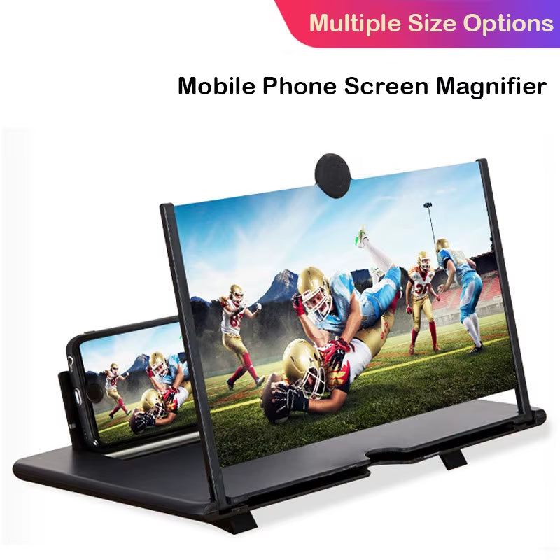 HD Mobile Phone Screen Magnifier – 3D Video Amplifier & Foldable Stand for All Smartphones