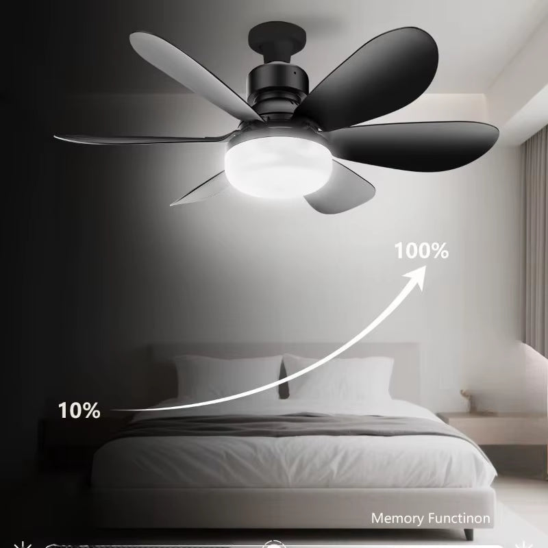 30W Smart LED Ceiling Fan Light | Remote-Controlled E27 Socket Fan with Dimmable Lighting