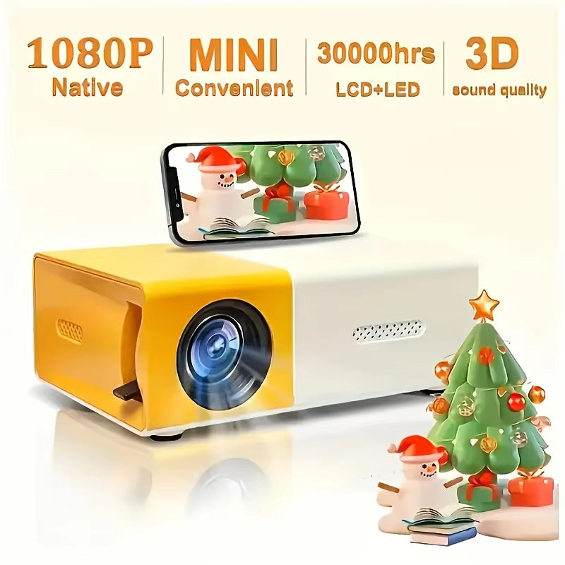 Mini Portable Smart Projector – Native 1080P Home Theater with WiFi, Bluetooth & Phone Mirroring