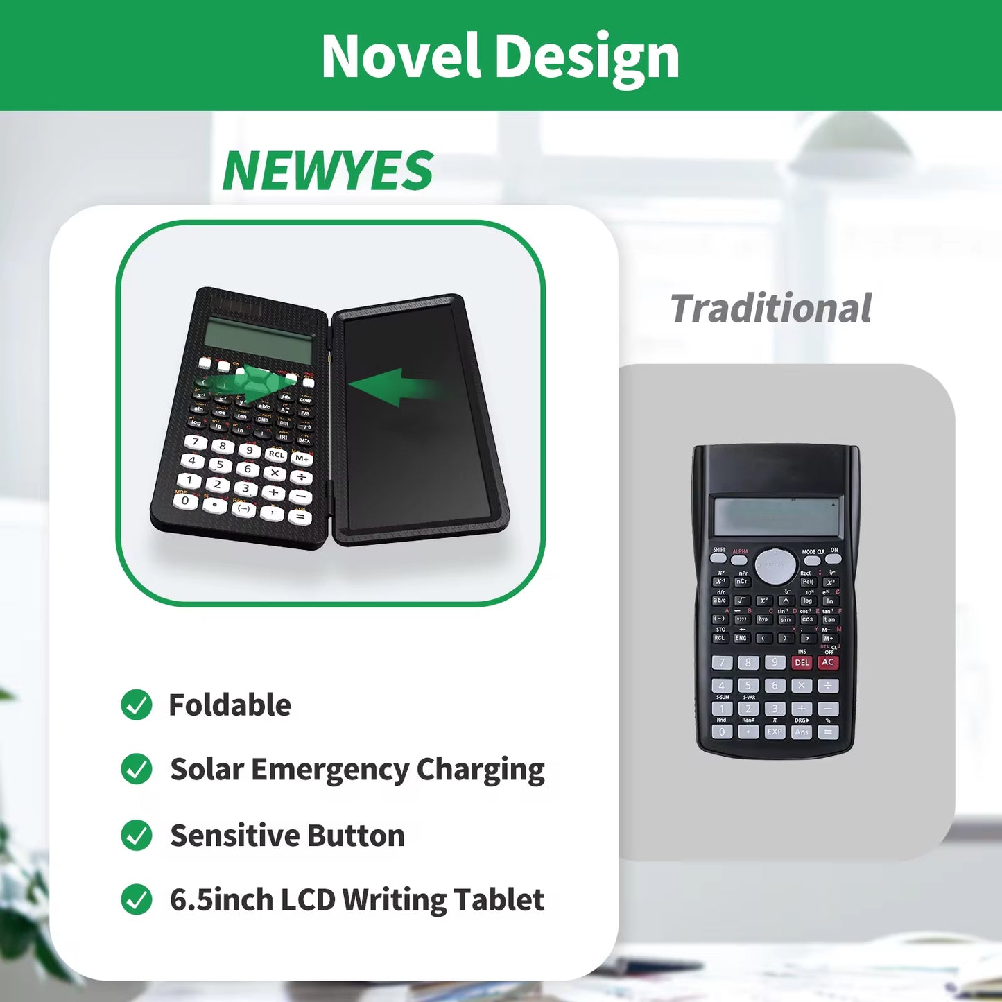 Precision Scientific Calculator with Integrated LCD Writing Tablet