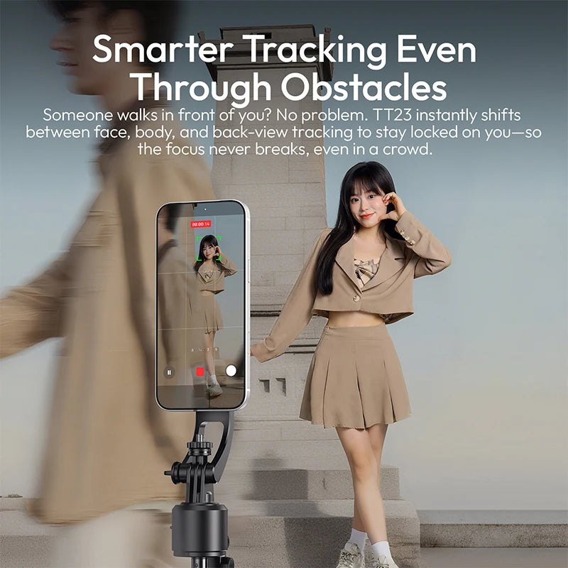 TT23M Pro Gesture-Controlled AI Tripod | 360° Face-Tracking Stand for Vlogging & Streaming