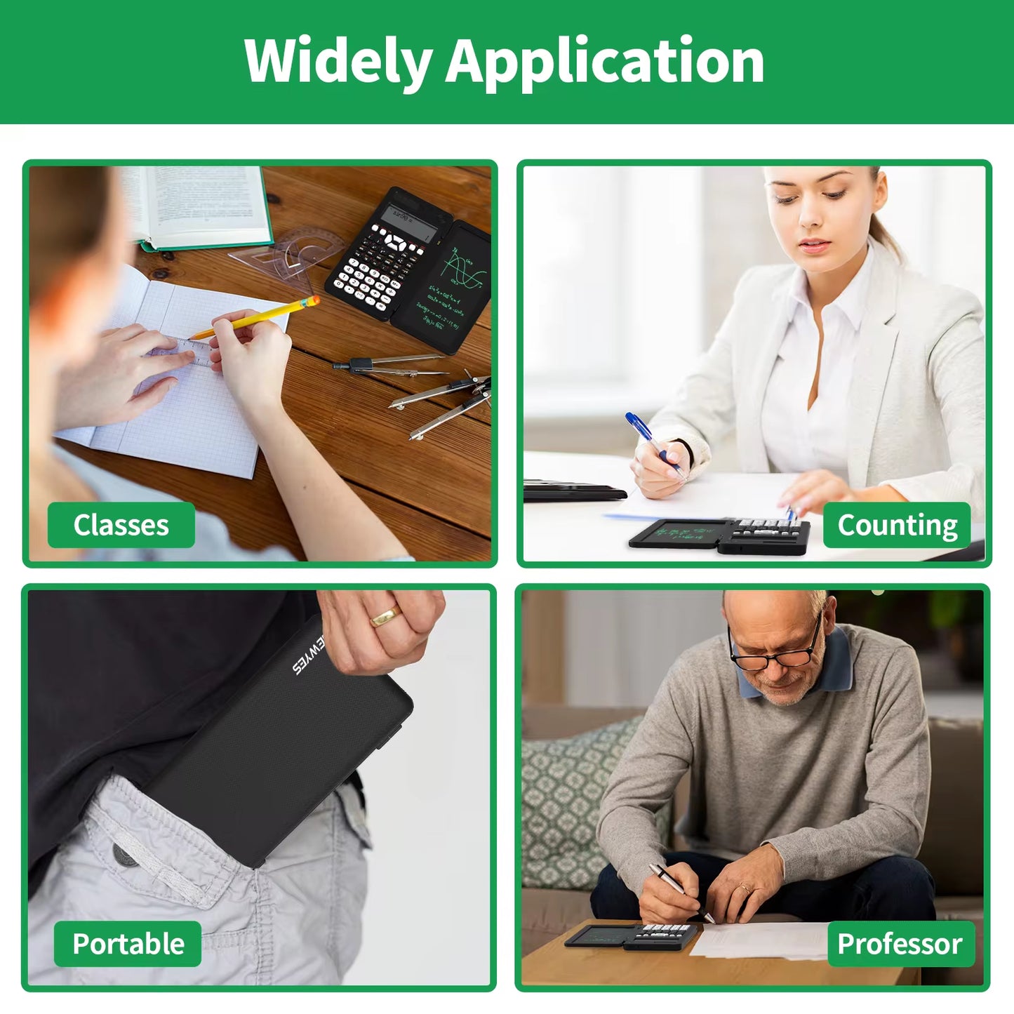 Precision Scientific Calculator with Integrated LCD Writing Tablet