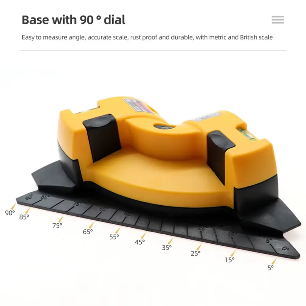 90° Right-Angle Infrared Laser Level | Professional Square Line Projector for Tiling & Layout