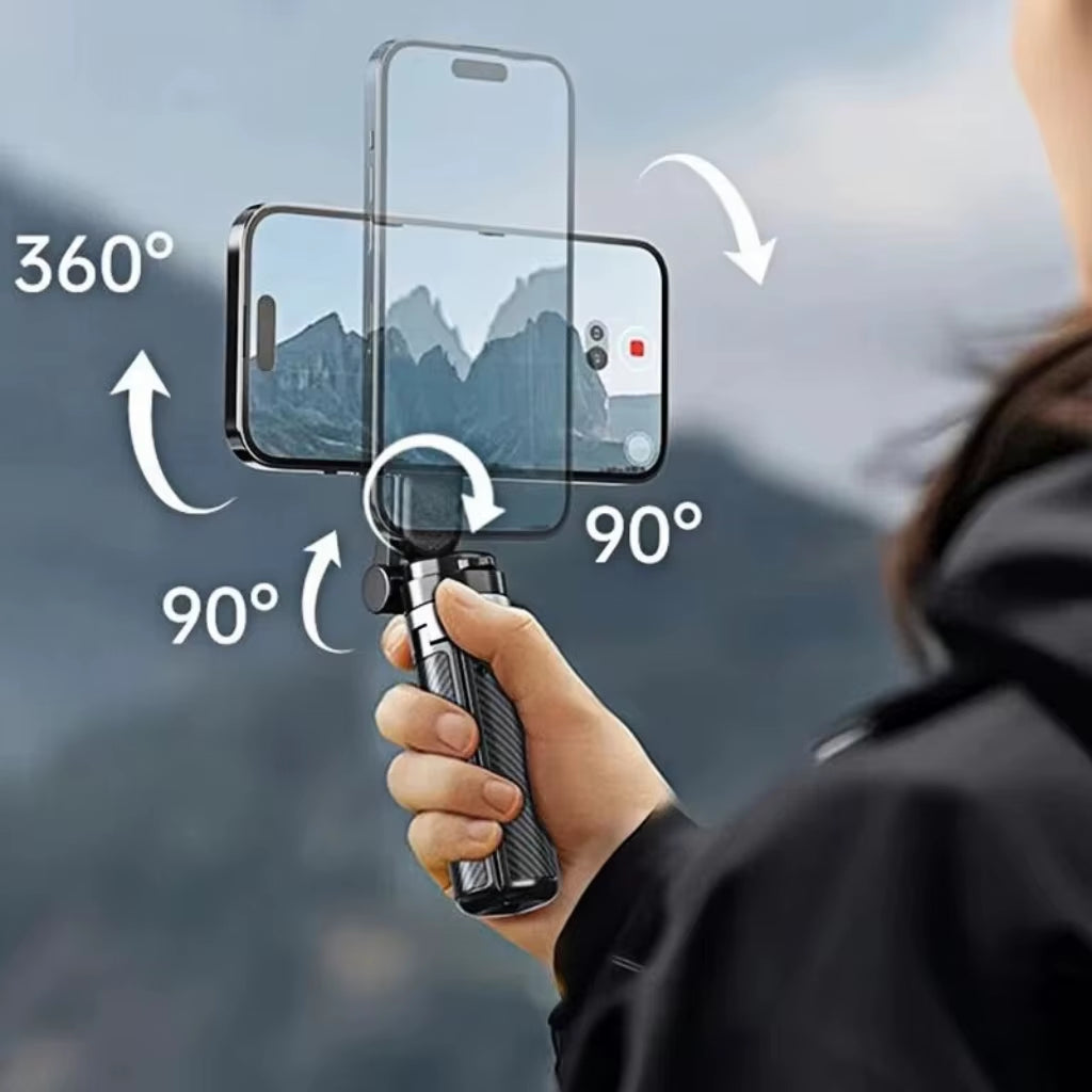4-In-1 Magnetic Mini Selfie Stick – 360° Rotating Wireless Bluetooth Tripod & Handheld Stabilizer