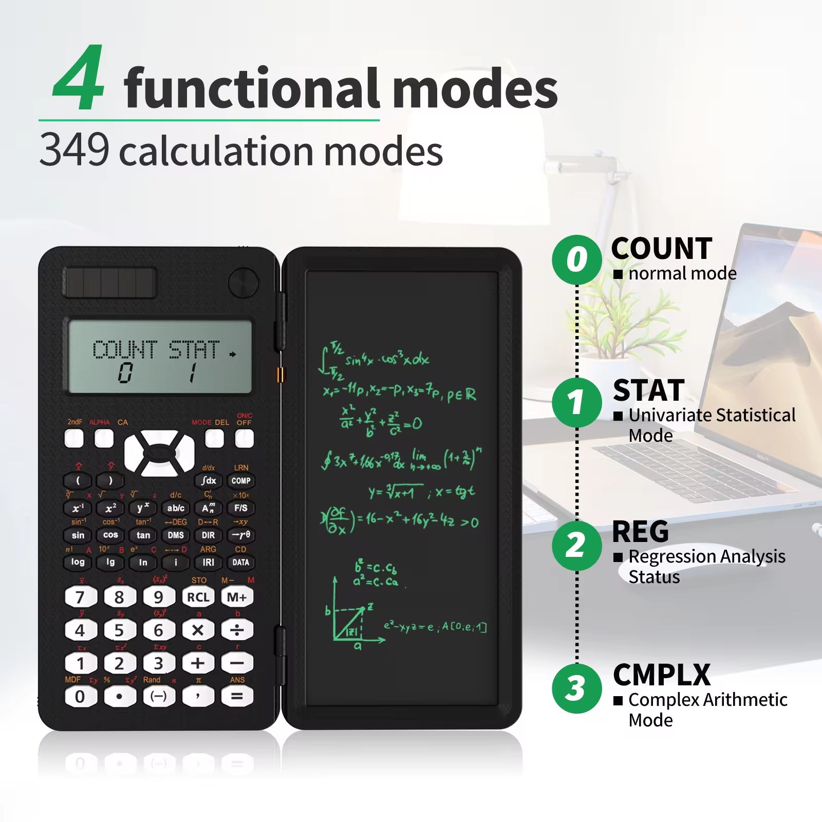 Precision Scientific Calculator with Integrated LCD Writing Tablet