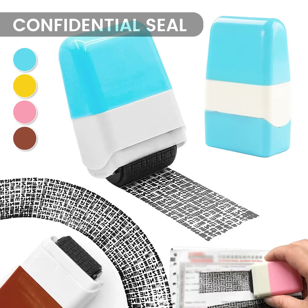 Security Roller Stamp Identity Protection Roller Stamp Privacy Seal Roller Eliminator Seal Portable Self-Inking Identity Theft
