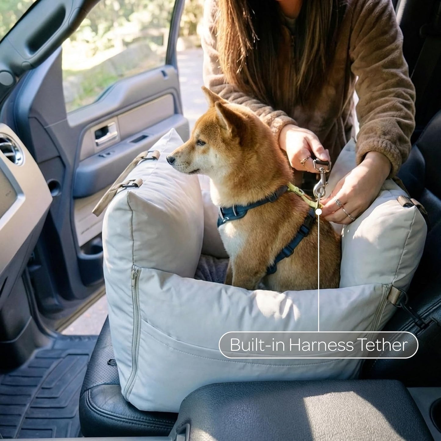 Marco Luxury Travel Pet Bed & Car Seat | Waterproof Faux Fur Comfort for Small-Medium Dogs