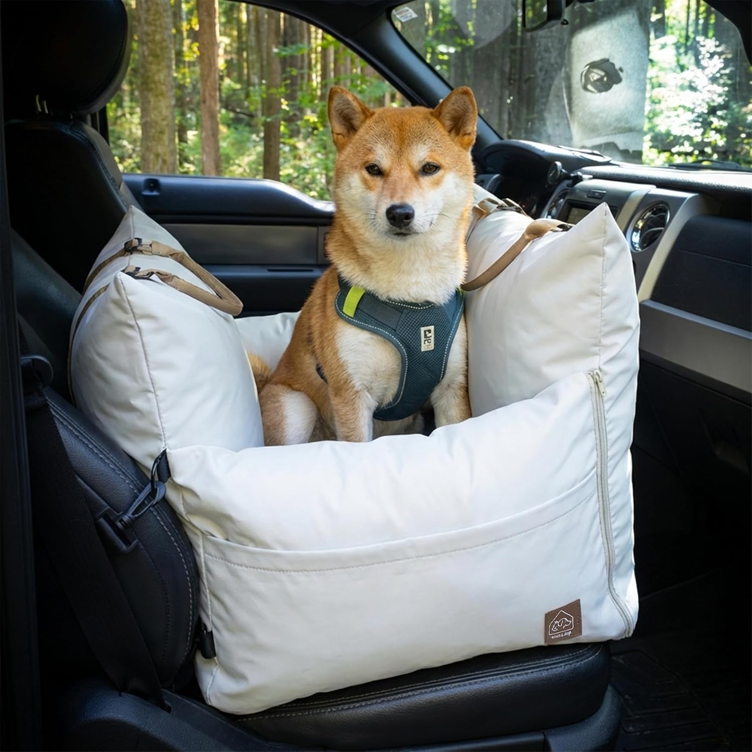 Marco Luxury Travel Pet Bed & Car Seat | Waterproof Faux Fur Comfort for Small-Medium Dogs