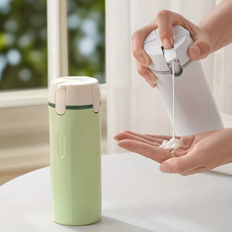 4-in-1 Minimalist Travel Dispenser Set | Leak-Proof Refillable Toiletry Organizer with Labels