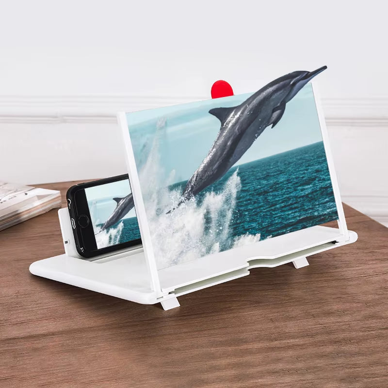 HD Mobile Phone Screen Magnifier – 3D Video Amplifier & Foldable Stand for All Smartphones