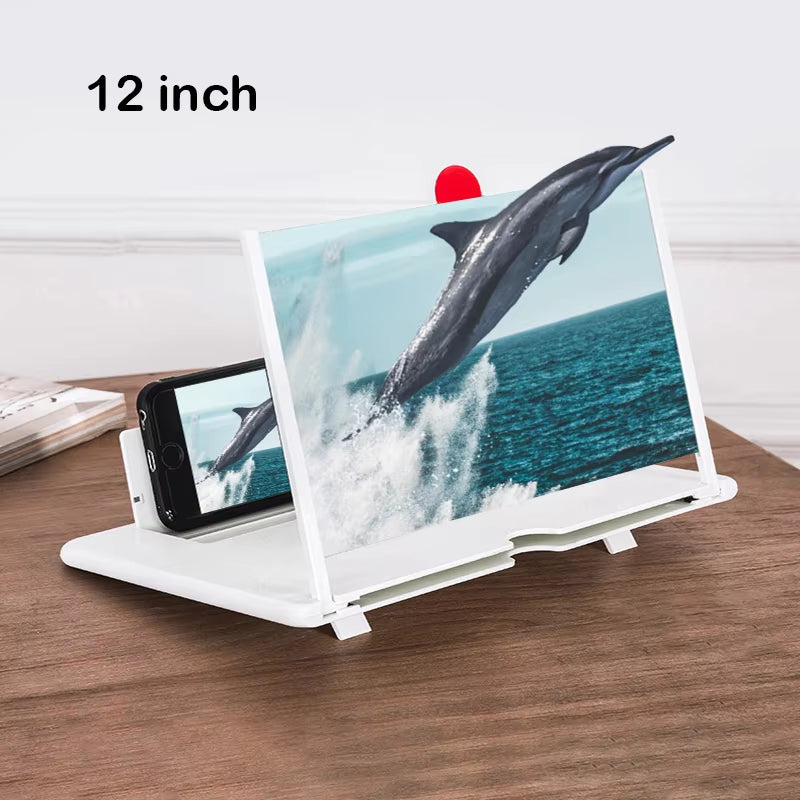 HD Mobile Phone Screen Magnifier – 3D Video Amplifier & Foldable Stand for All Smartphones