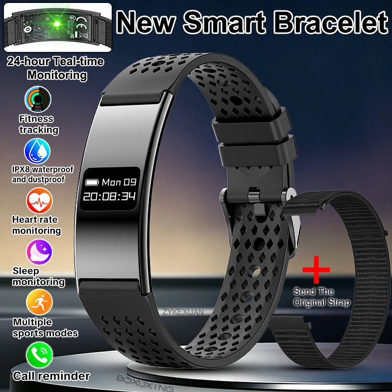 Ultra-Slim Smart Fitness Tracker Bracelet — Heart Rate Sleep Monitor 10ATM Waterproof