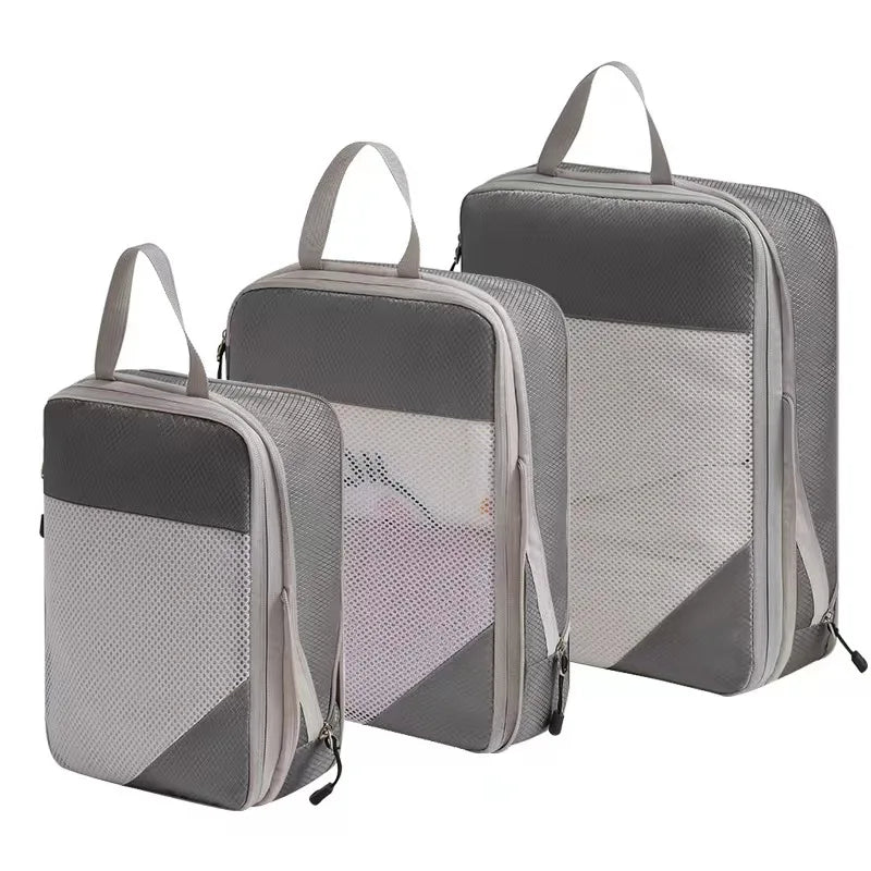 Compression Packing Cubes Set — Expandable Travel Organizer Bags for Luggage, Suitcase, and Carry-On