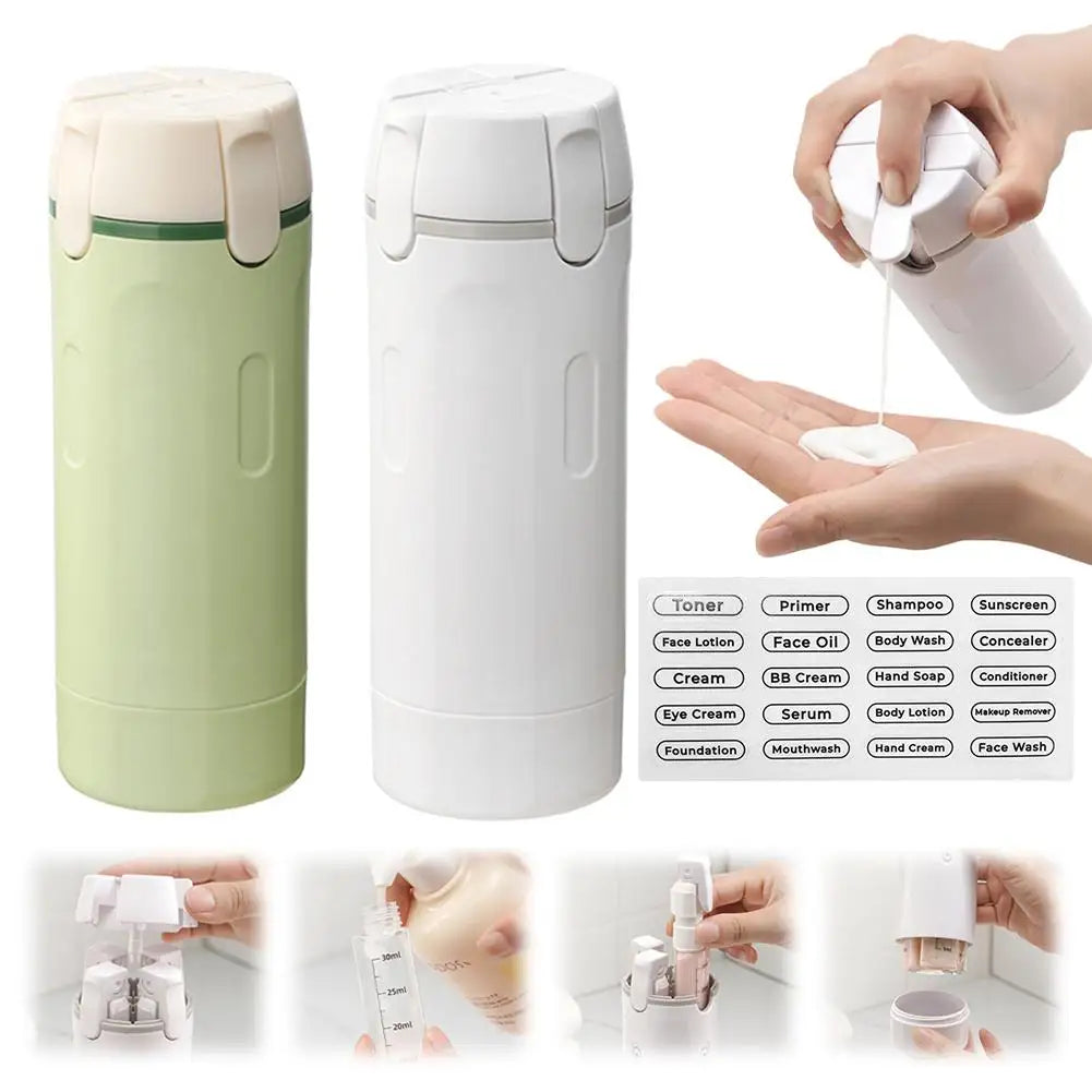 4-in-1 Leak-Proof Travel Dispenser | Rotatable TSA-Approved Toiletries Organizer