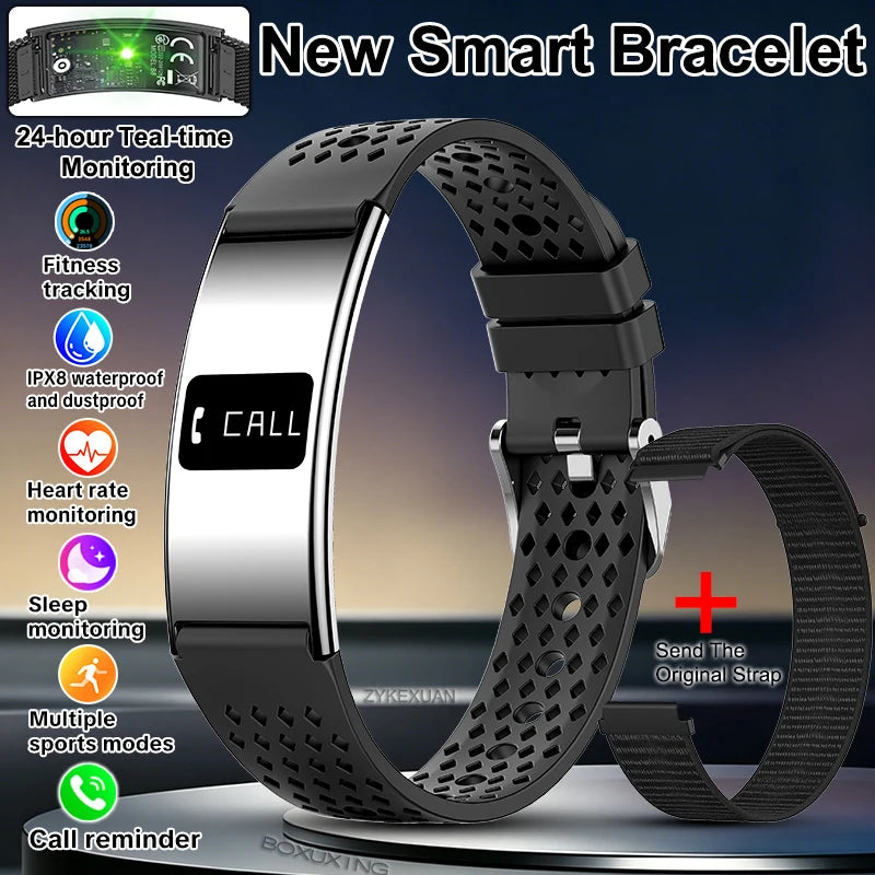 Ultra-Slim Smart Fitness Tracker Bracelet — Heart Rate Sleep Monitor 10ATM Waterproof