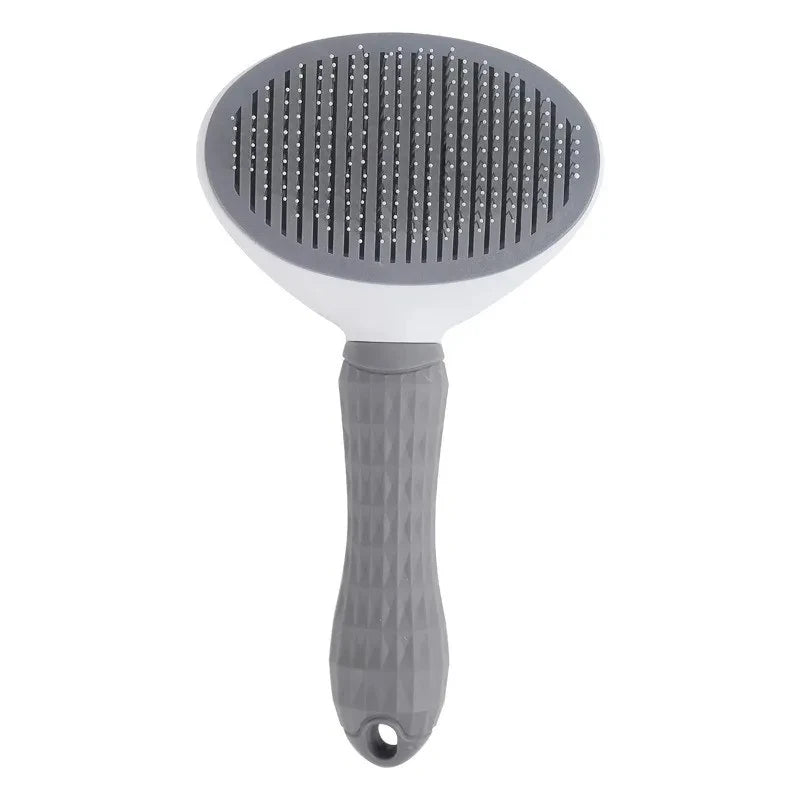 Self-Cleaning Pet Slicker Brush — One-Click Hair Removal for Dogs & Cats | Soft Bristle Grooming Tool for All Coat Types