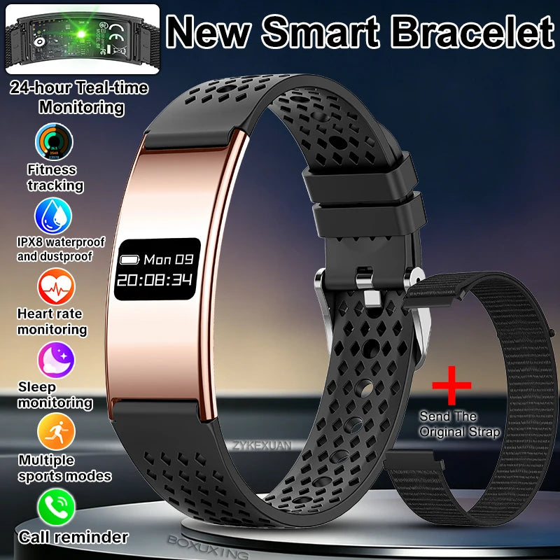 Ultra-Slim Smart Fitness Tracker Bracelet — Heart Rate Sleep Monitor 10ATM Waterproof