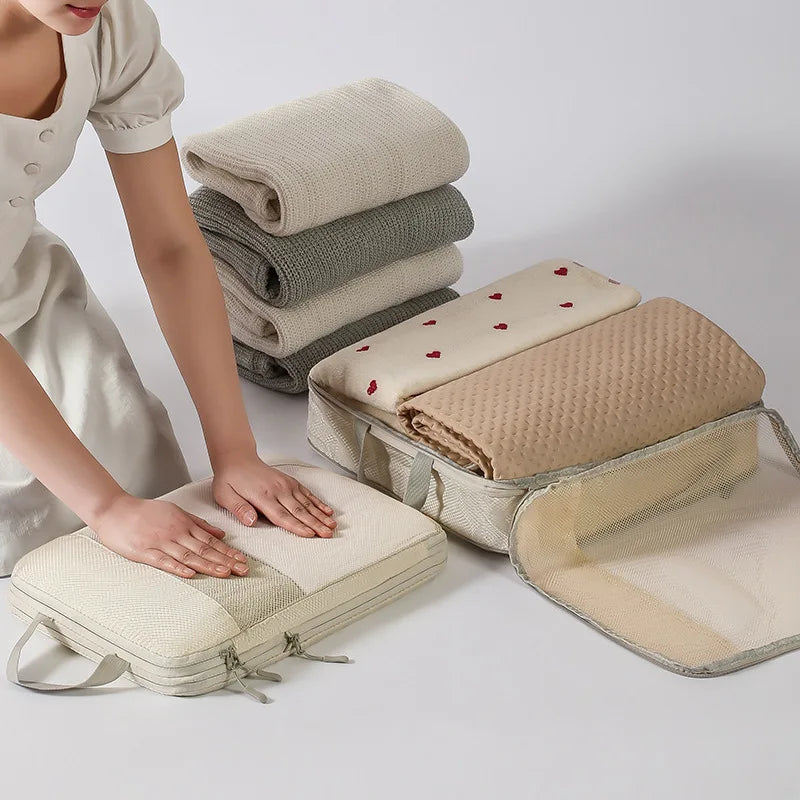 Compression Packing Cubes Set — Expandable Travel Organizer Bags for Luggage, Suitcase, and Carry-On
