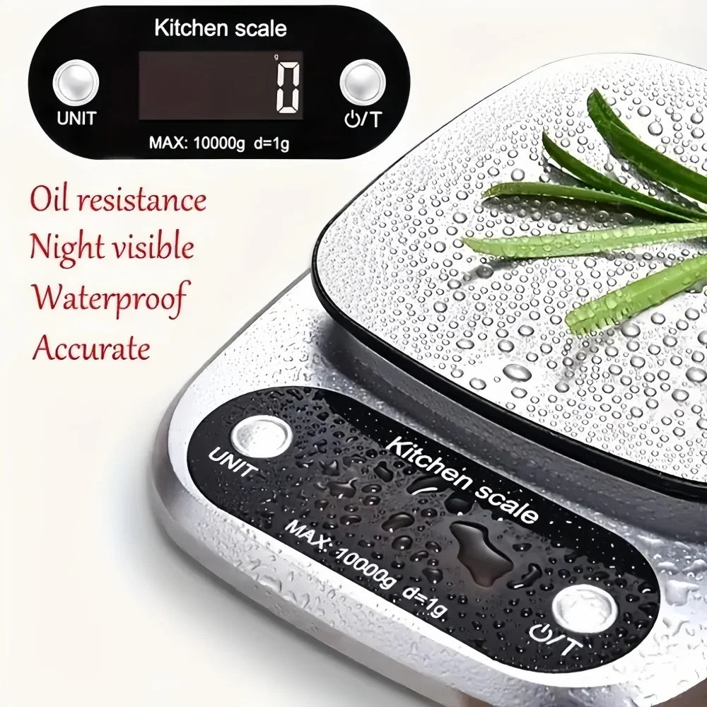 PrecisionPro digital kitchen scale — waterproof stainless steel