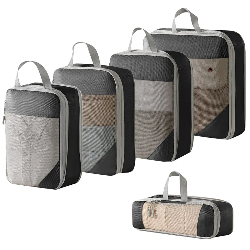 Compression Packing Cubes Set — Expandable Travel Organizer Bags for Luggage, Suitcase, and Carry-On