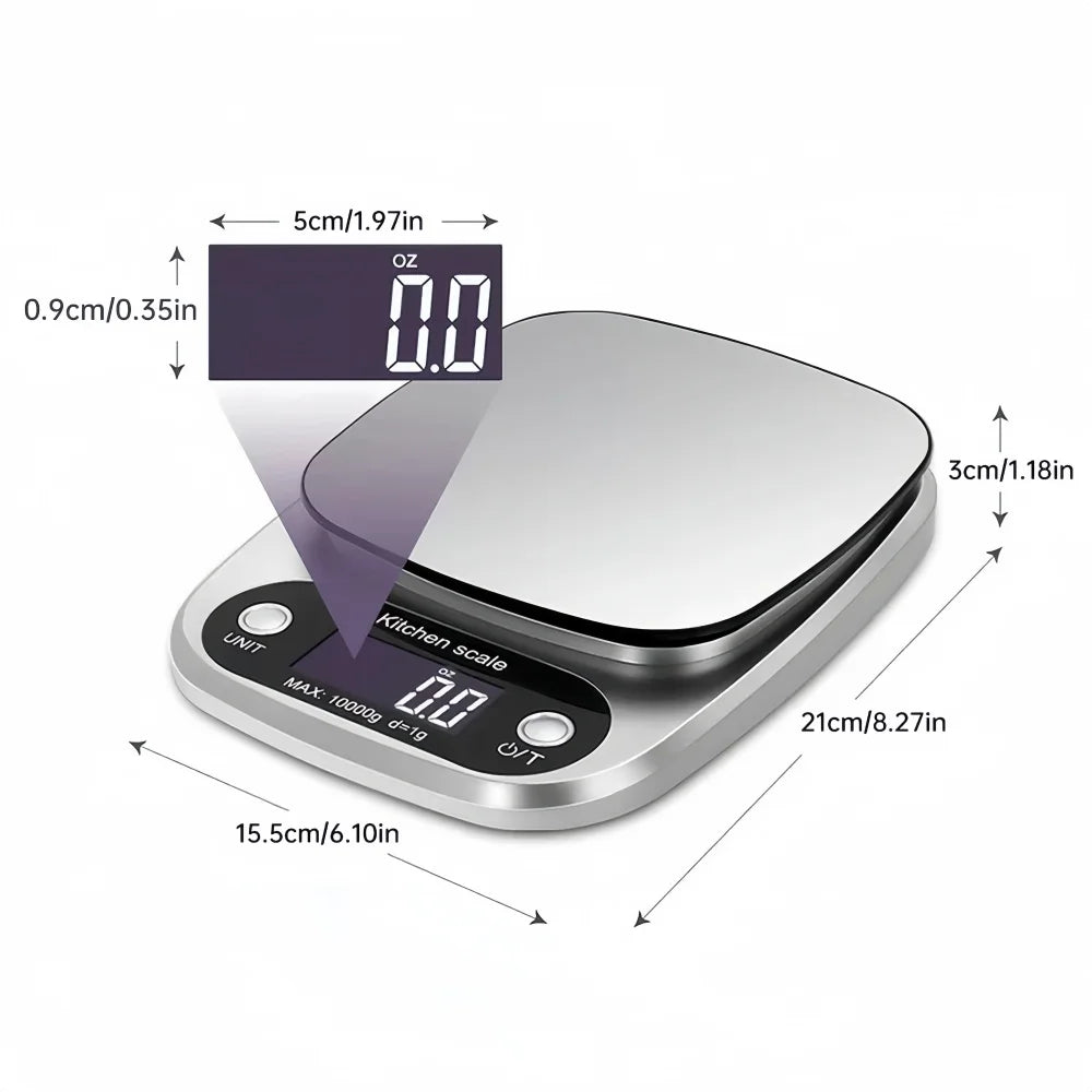 PrecisionPro digital kitchen scale — waterproof stainless steel