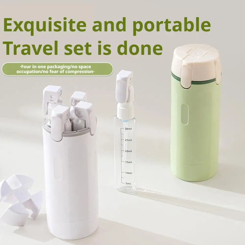 4-in-1 Leak-Proof Travel Dispenser | Rotatable TSA-Approved Toiletries Organizer