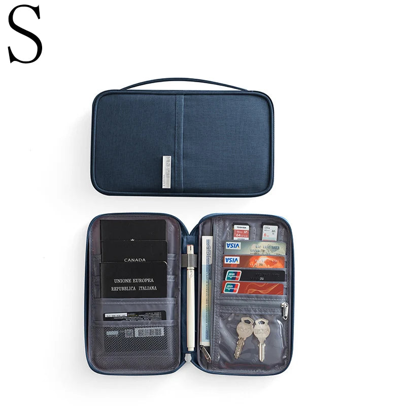 Family Travel Wallet and Passport Organizer — RFID Blocking Document Holder for Cards, Tickets, and Passports