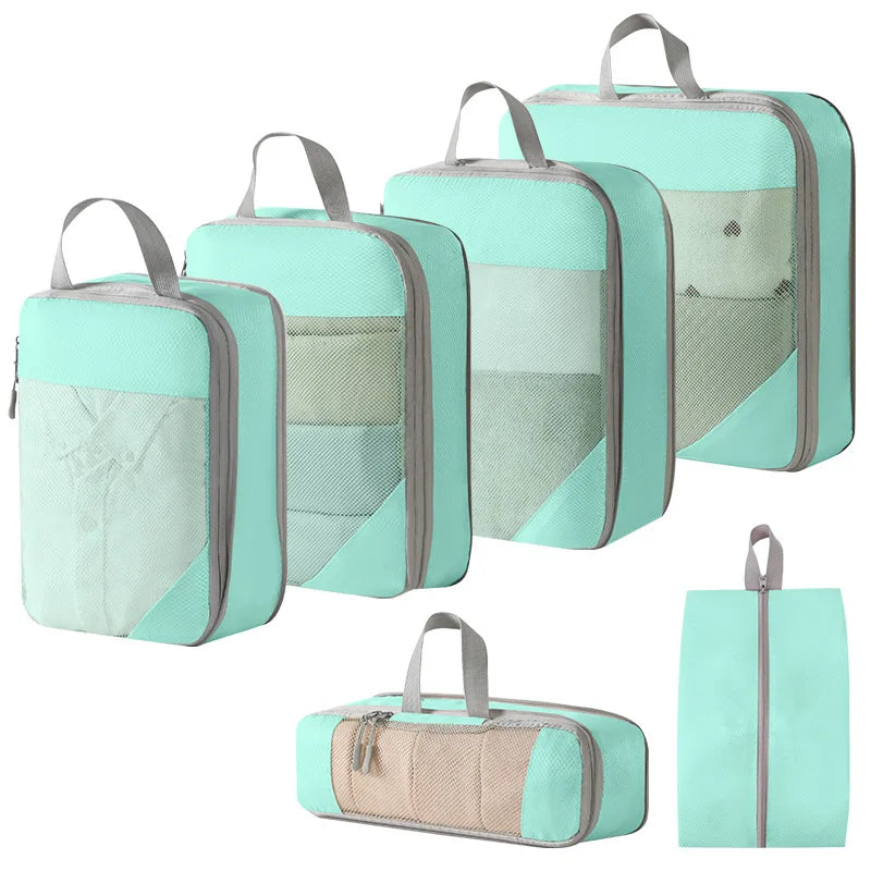 Compression Packing Cubes Set — Expandable Travel Organizer Bags for Luggage, Suitcase, and Carry-On