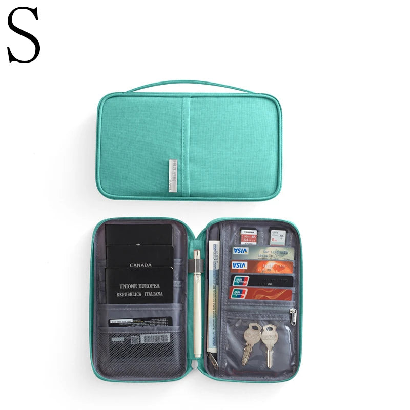 Family Travel Wallet and Passport Organizer — RFID Blocking Document Holder for Cards, Tickets, and Passports