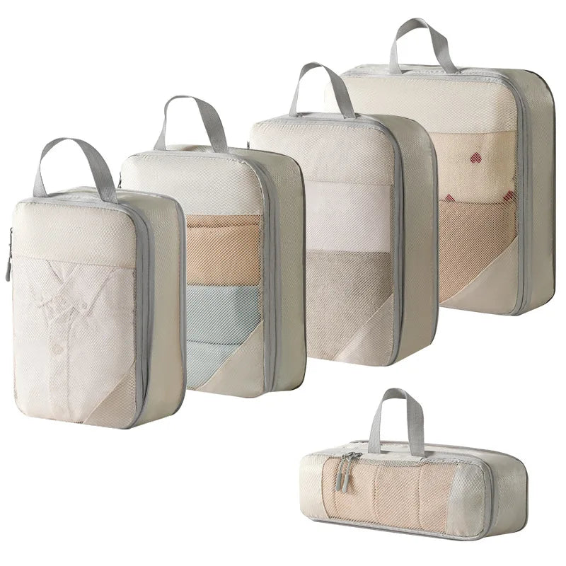Compression Packing Cubes Set — Expandable Travel Organizer Bags for Luggage, Suitcase, and Carry-On