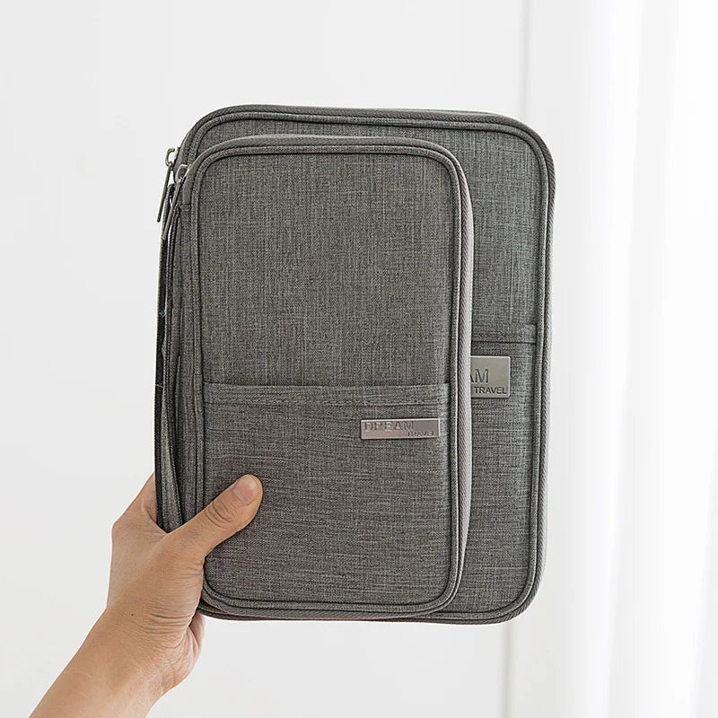 Family Travel Wallet and Passport Organizer — RFID Blocking Document Holder for Cards, Tickets, and Passports