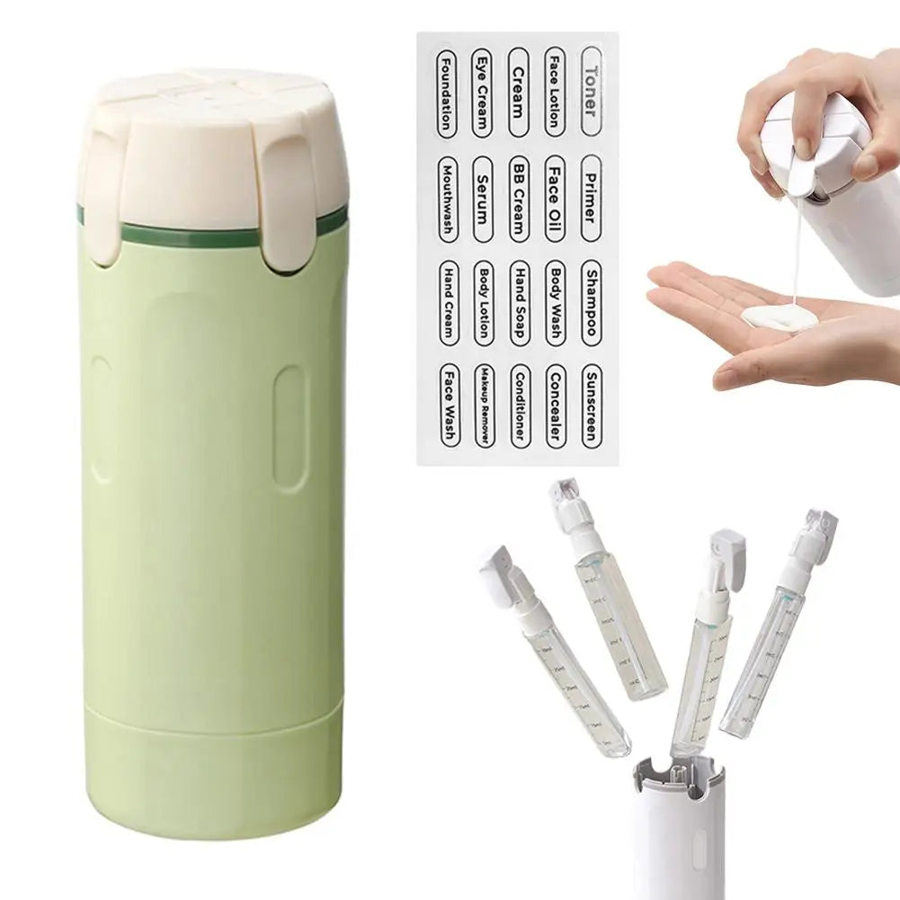 4-in-1 Leak-Proof Travel Dispenser | Rotatable TSA-Approved Toiletries Organizer