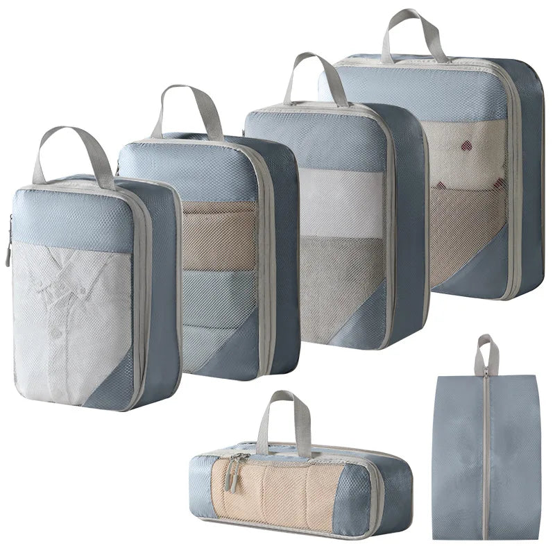Compression Packing Cubes Set — Expandable Travel Organizer Bags for Luggage, Suitcase, and Carry-On