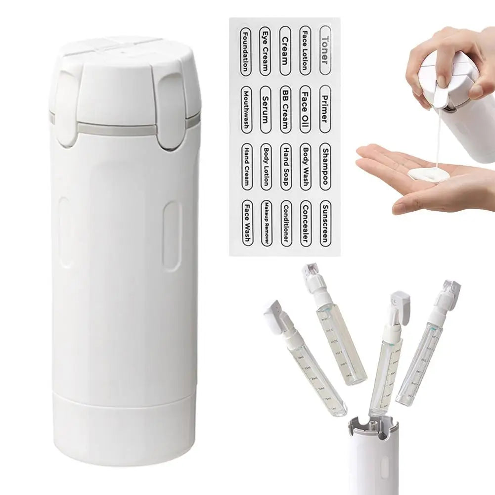 4-in-1 Leak-Proof Travel Dispenser | Rotatable TSA-Approved Toiletries Organizer