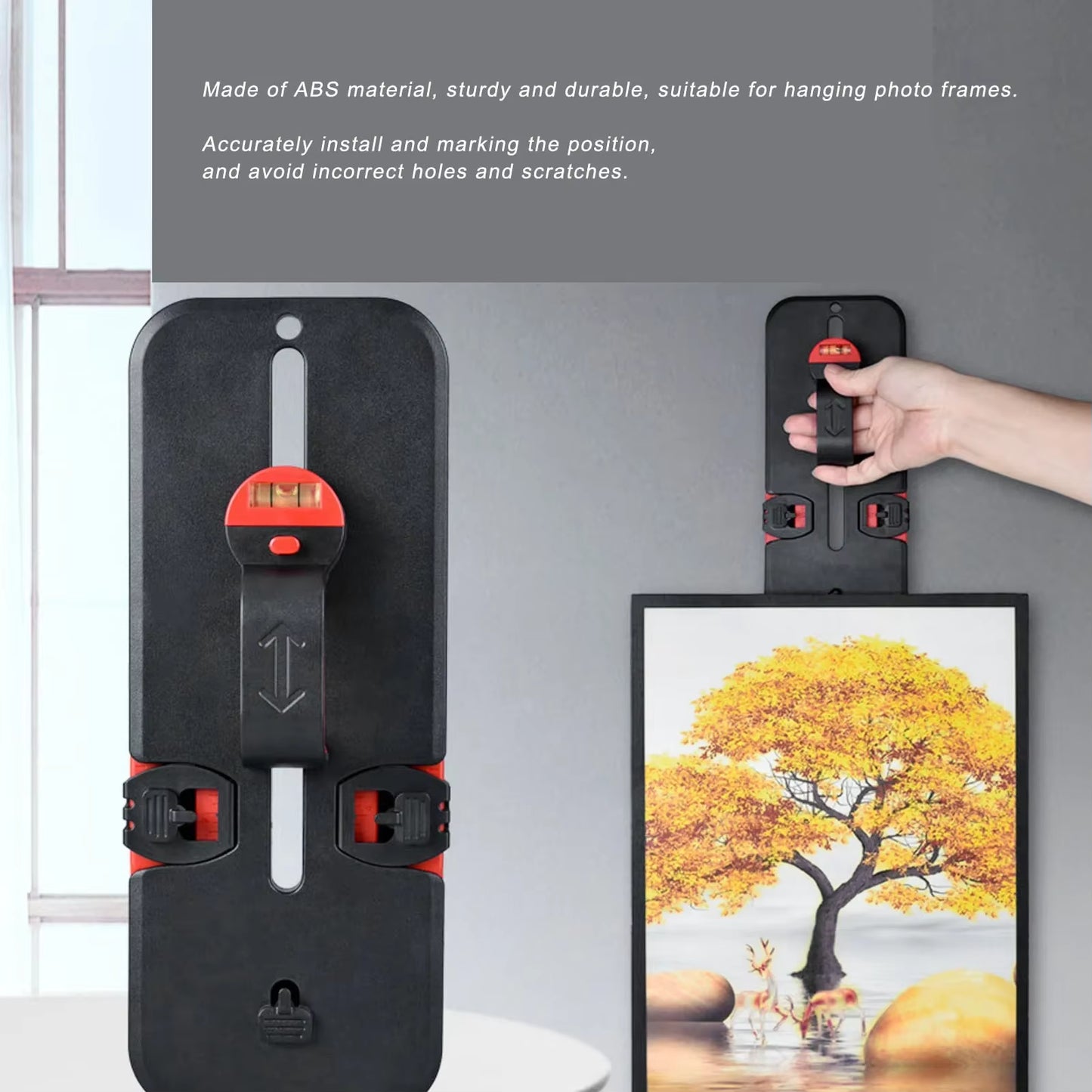 All-in-One Picture Hanging Tool | Precision Frame Leveling System with Built-in Bubble Level