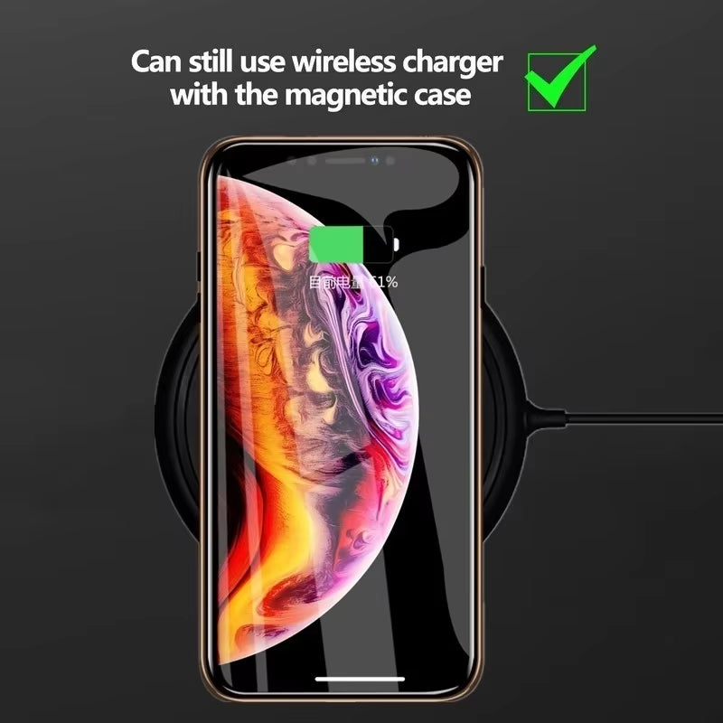 Magnetic Tempered Glass Privacy Metal Case for Iphone 15 14 13 12 XR 11 Pro MAX X 7 8 6 plus 360 Magnet Antispy Protective Cover