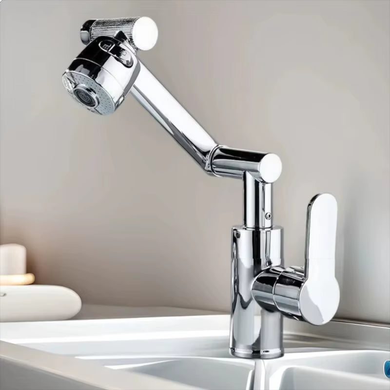 1080° Universal Swivel Robotic Arm Faucet | Splash-Proof Dual-Mode Extension Aerator