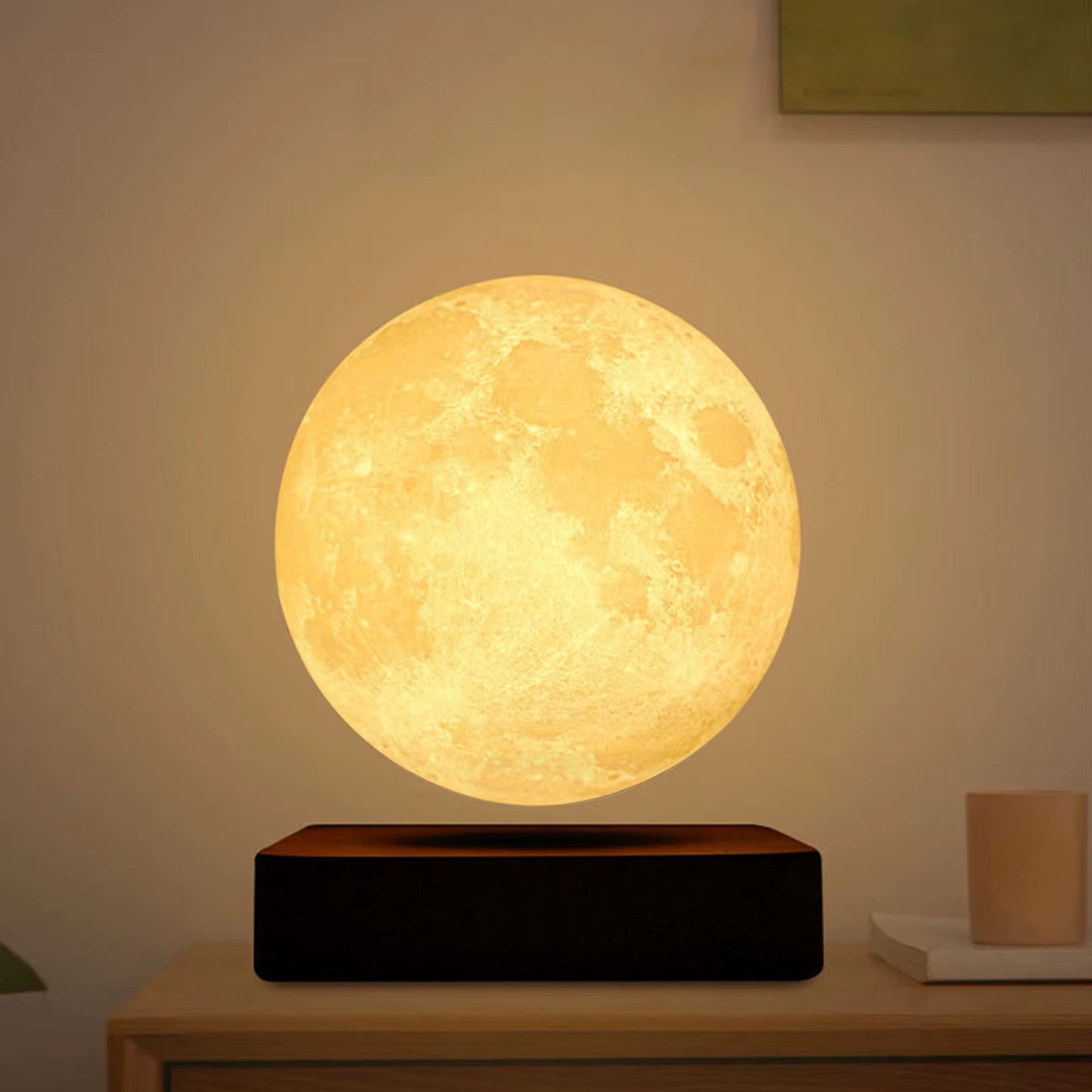 Floating 3D Moon Lamp – Magnetic Levitation Night Light with 360° Rotation & Touch Control